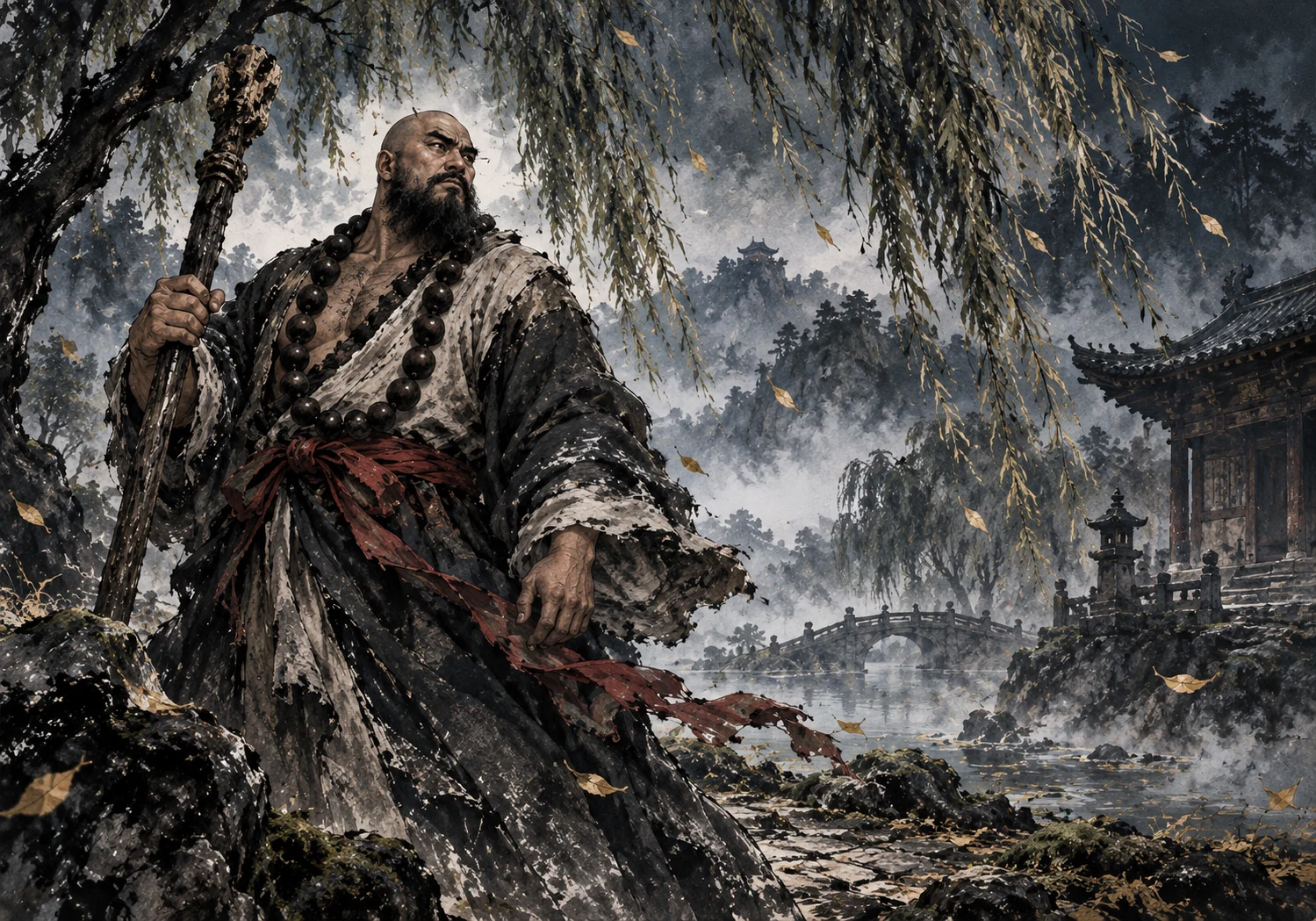 Lu Zhishen: wind through the willows