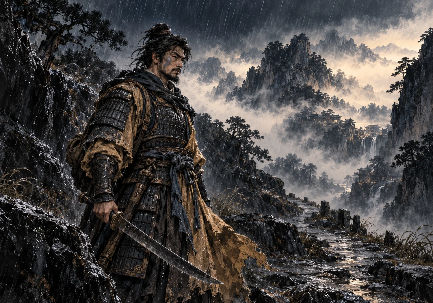 Yang Zhi: rain on a lonely road