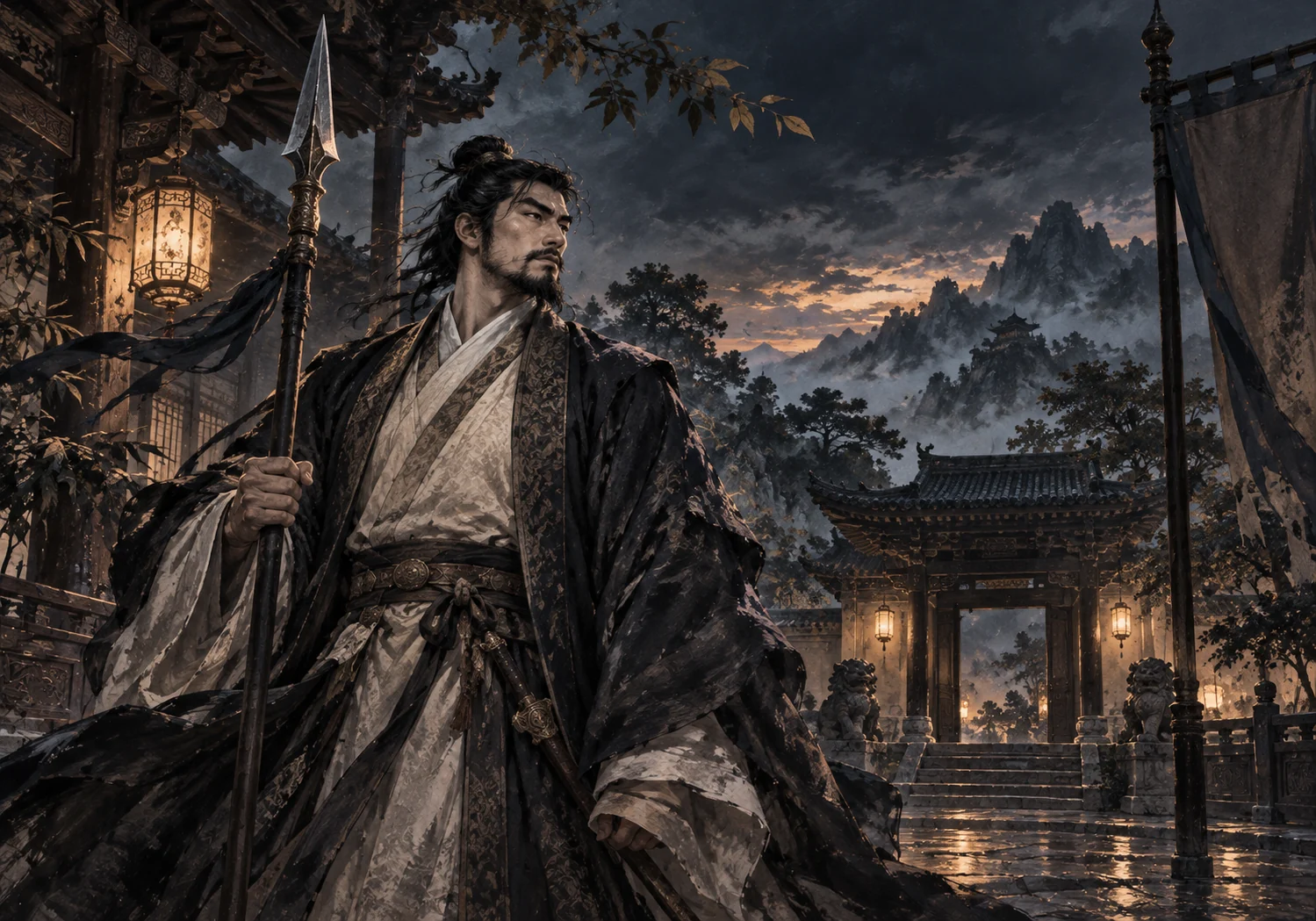 Lu Junyi: the courtyard at dusk
